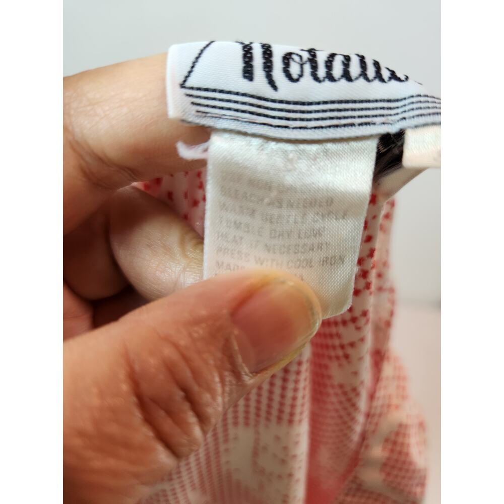 Vintage Notations Red White Button Front Blouse S… - image 4